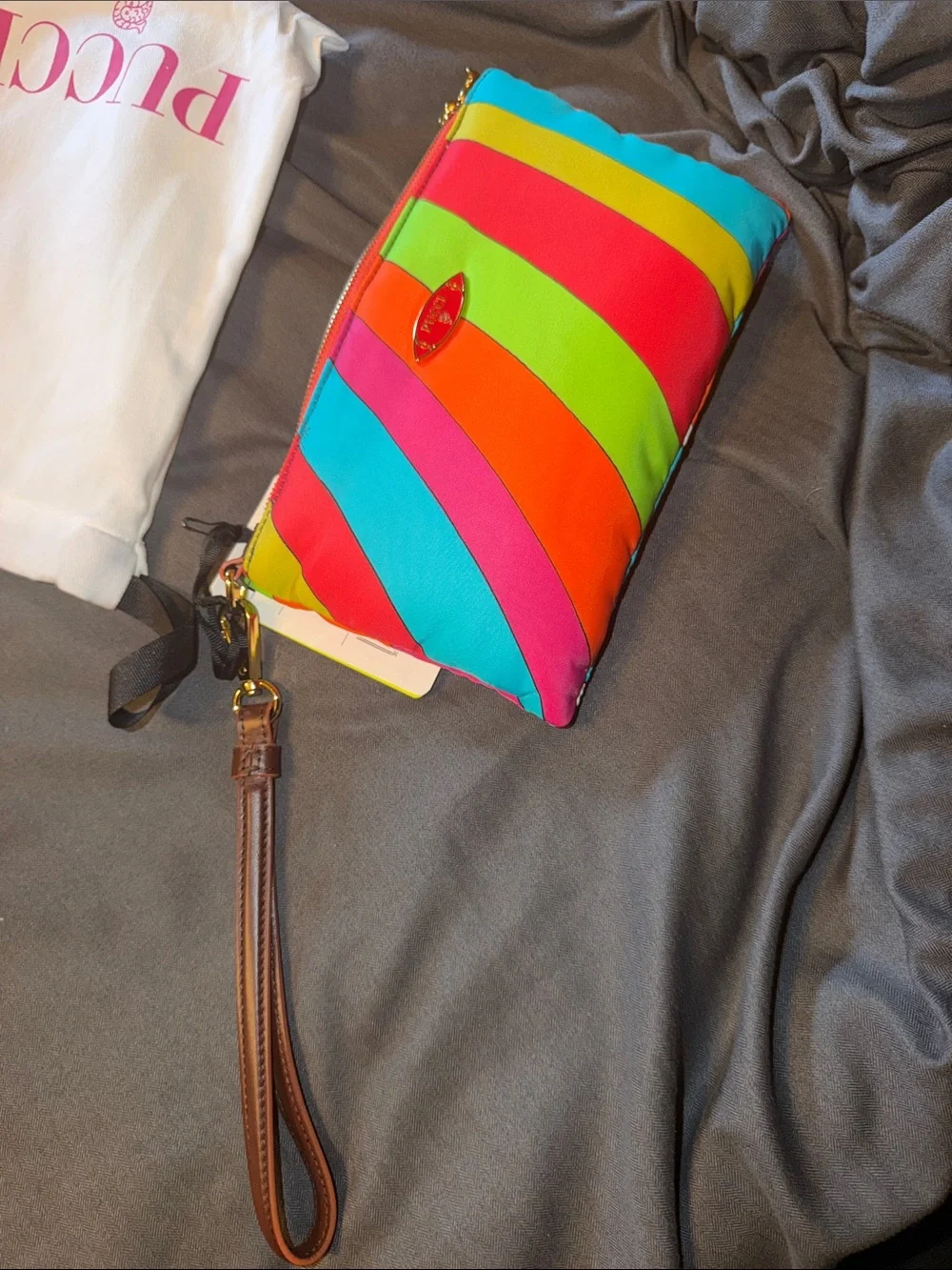 Multicolor Striped Wristlet Pouch - Picture 6 of 6